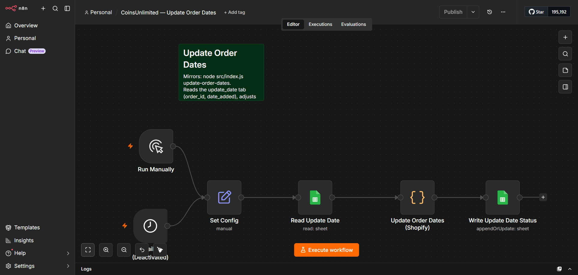 Update order dates workflow diagram